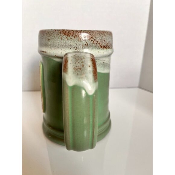 Deneen Pottery 12 0z Handmade Mug  "Milk Invaders From Chocolate Space" Green - Picture 3 of 4